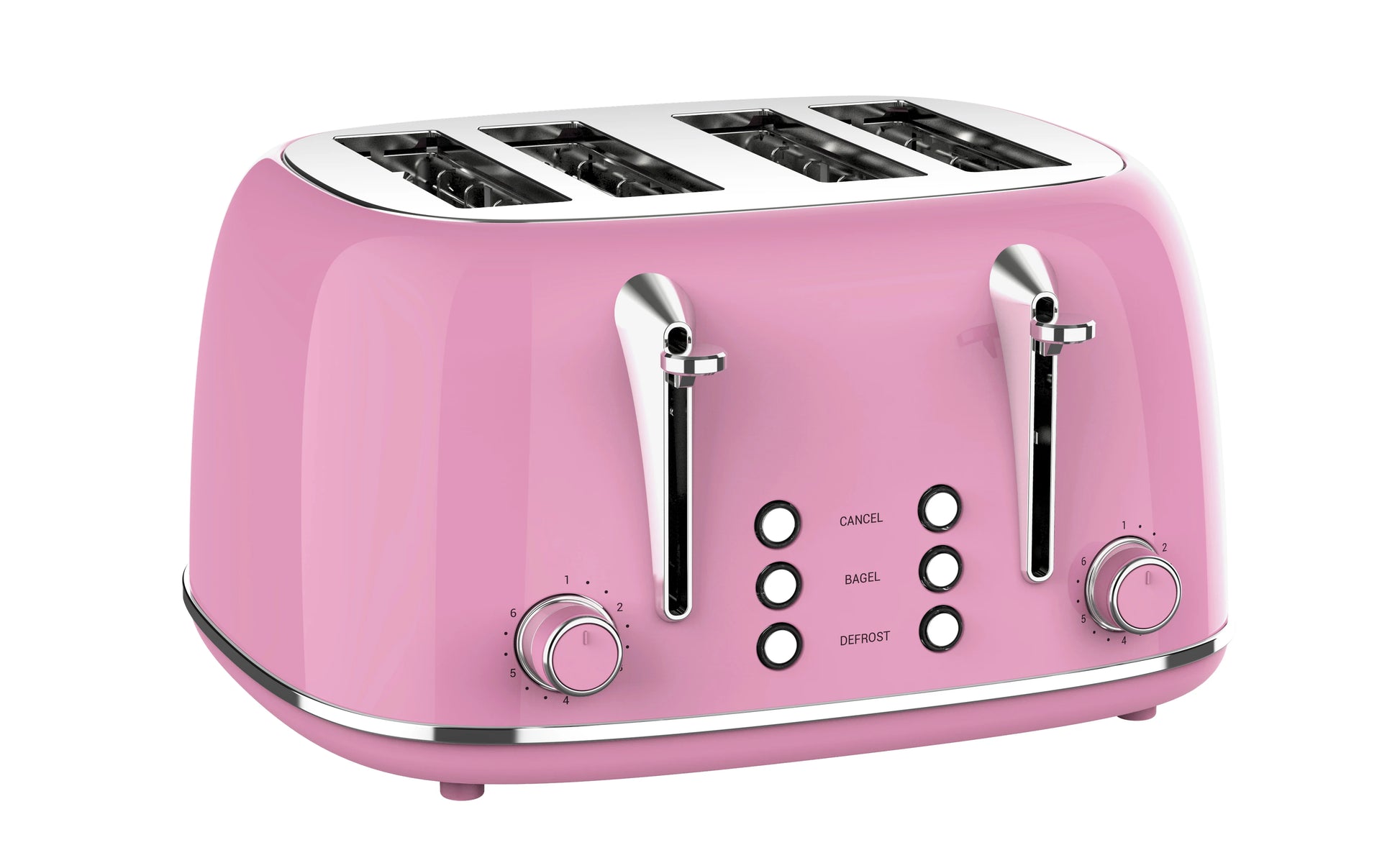 JMT-380746 Retro 4 Slice Wide Slot Bread Toaster with Even Baking and 6 Shade Levels