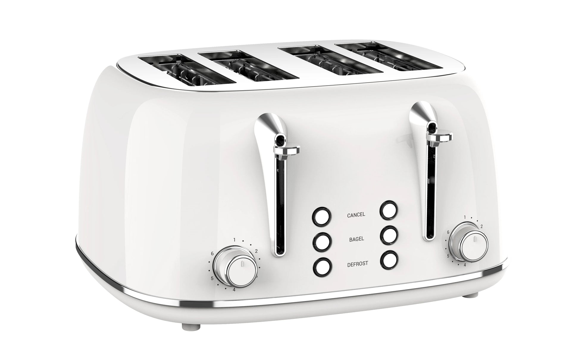 JMT-380746 Retro 4 Slice Wide Slot Bread Toaster with Even Baking and 6 Shade Levels