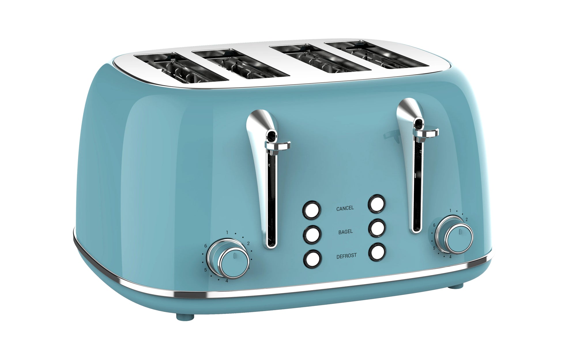 JMT-380746 Retro 4 Slice Wide Slot Bread Toaster with Even Baking and 6 Shade Levels