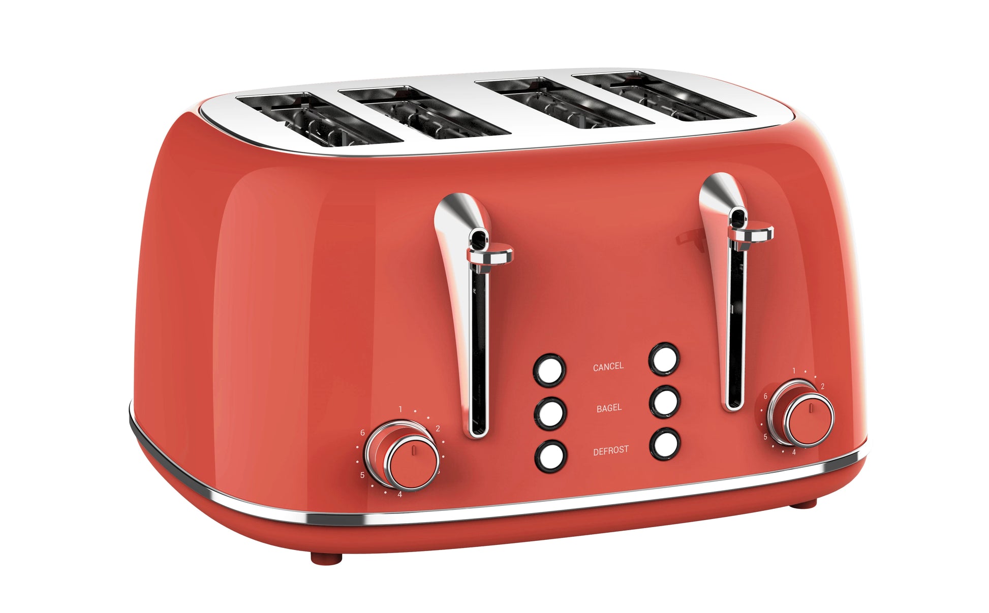 JMT-380746 Retro 4 Slice Wide Slot Bread Toaster with Even Baking and 6 Shade Levels