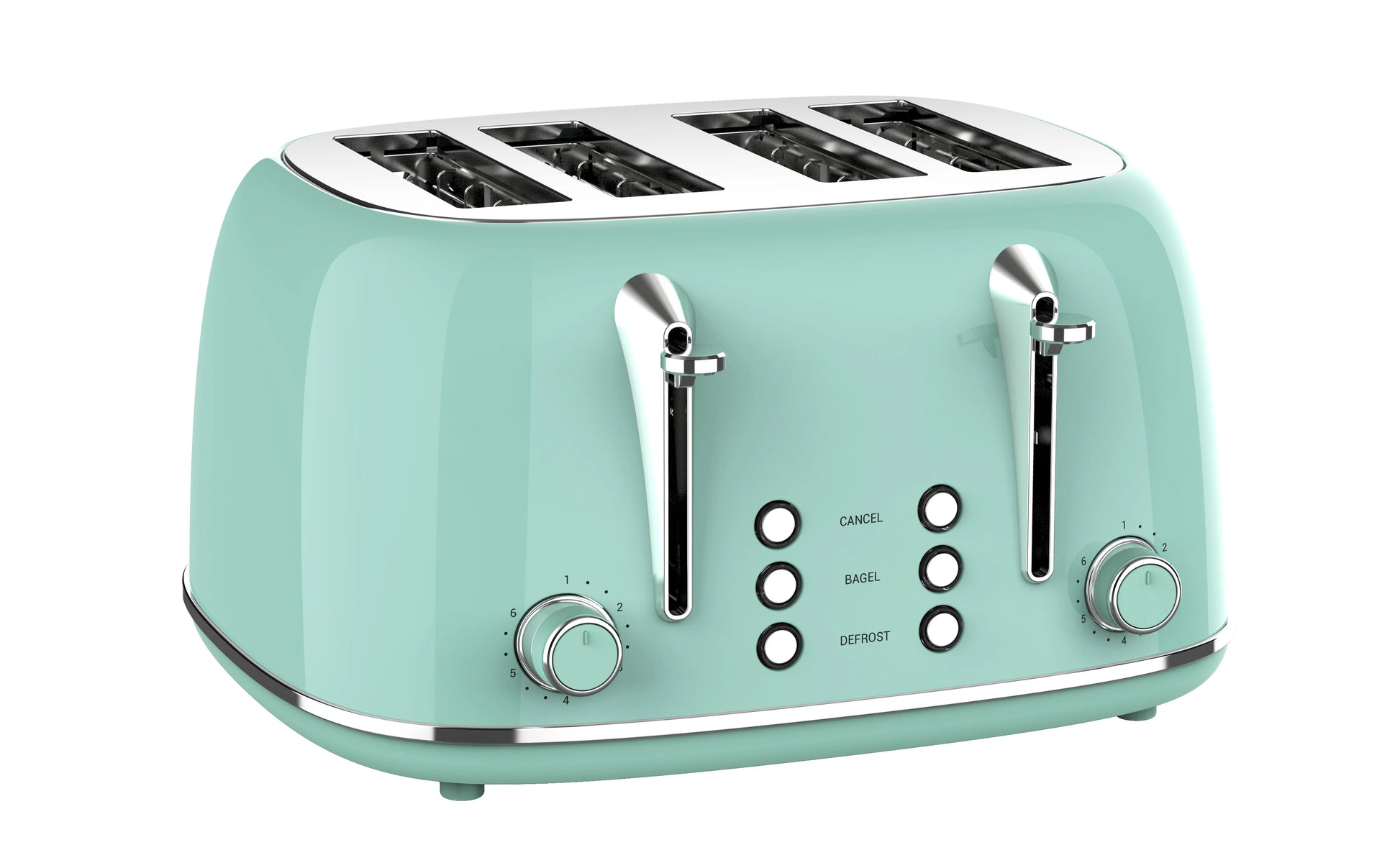 JMT-380746 Retro 4 Slice Wide Slot Bread Toaster with Even Baking and 6 Shade Levels