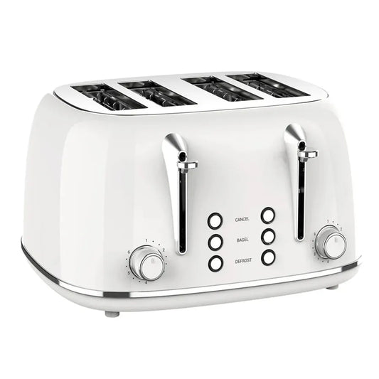 JMT-380746 Retro 4 Slice Wide Slot Bread Toaster with Even Baking and 6 Shade Levels