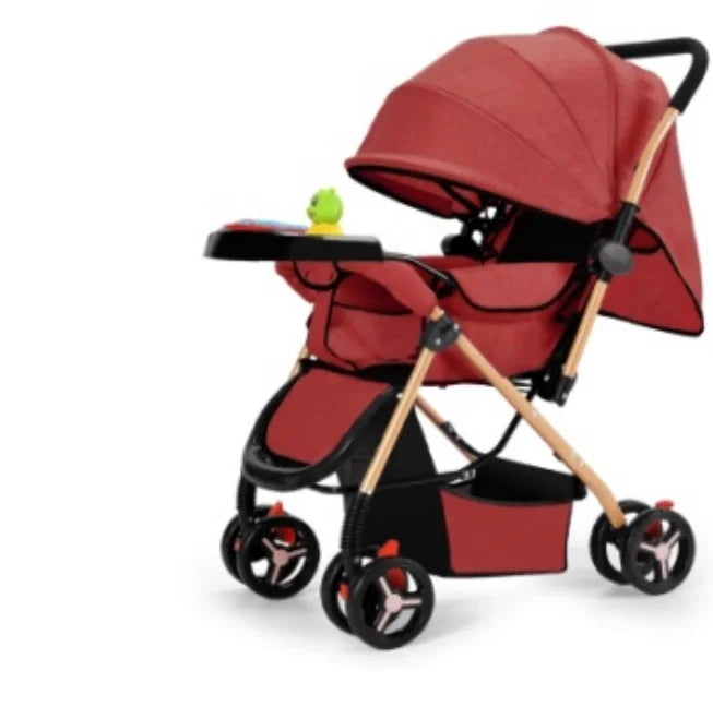 JMT-380810 Sturdy Baby Stroller with Large Rubber Rear Wheels and Integrated Music Box for Outdoor Enjoyment