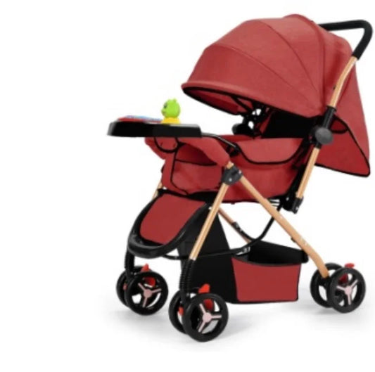JMT-380810 Sturdy Baby Stroller with Large Rubber Rear Wheels and Integrated Music Box for Outdoor Enjoyment