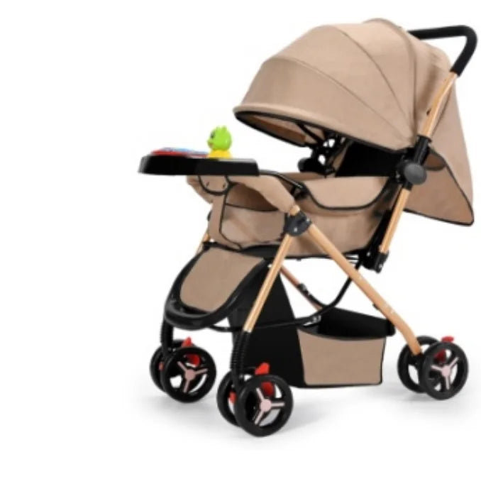 JMT-380810 Sturdy Baby Stroller with Large Rubber Rear Wheels and Integrated Music Box for Outdoor Enjoyment