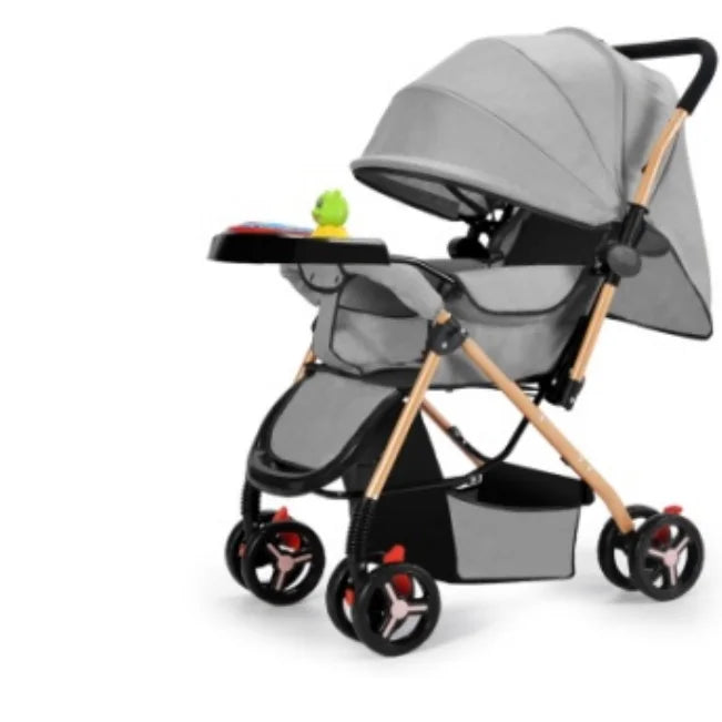JMT-380810 Sturdy Baby Stroller with Large Rubber Rear Wheels and Integrated Music Box for Outdoor Enjoyment
