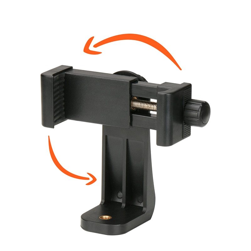 JMT-380810 Universal Tripod Mount Adapter for Smartphones - Adjustable CellClipper Holder with 360° Rotation