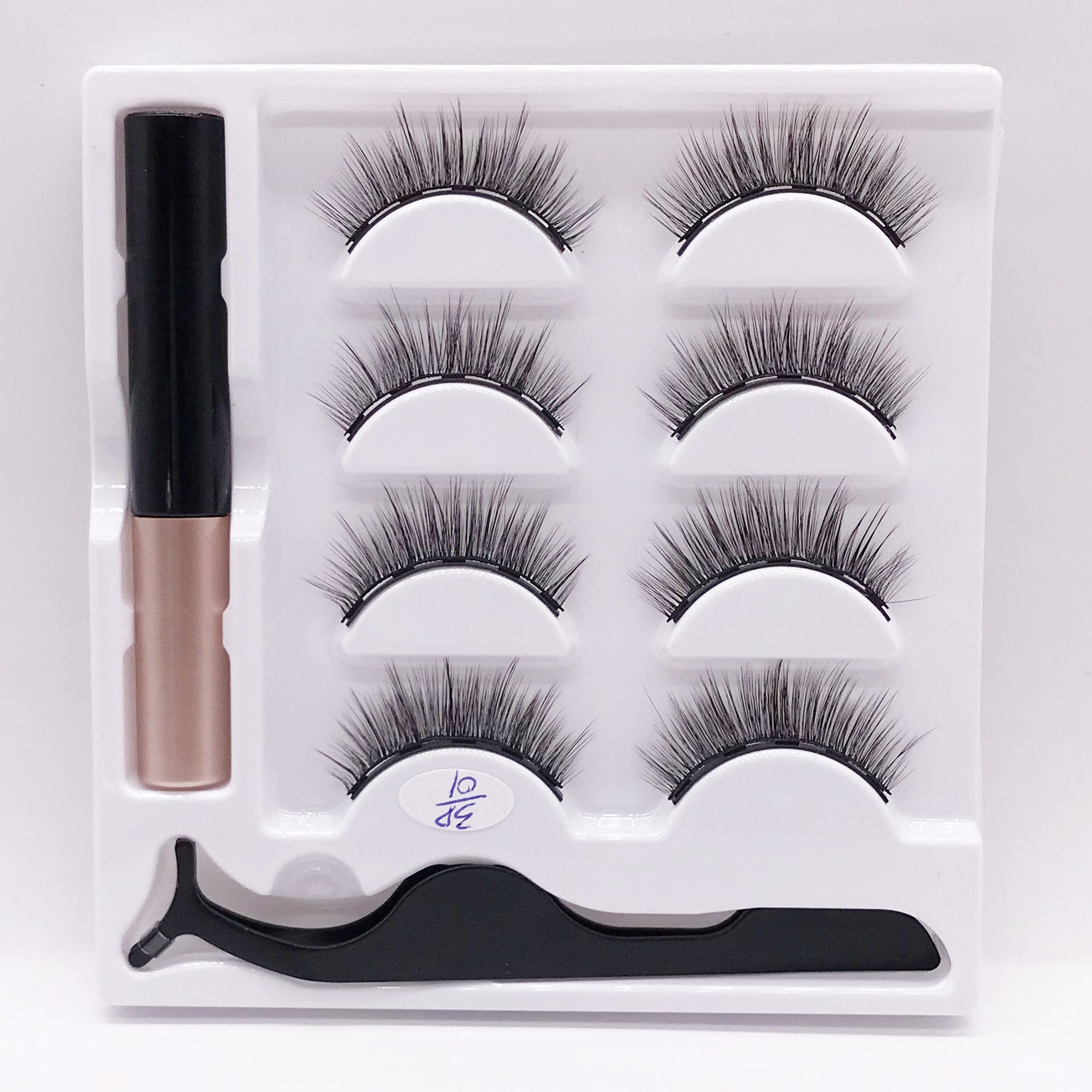 JMT-381066 Natural Handmade Magnetic Eyelash Extension Set - 4 Pairs of False Lashes