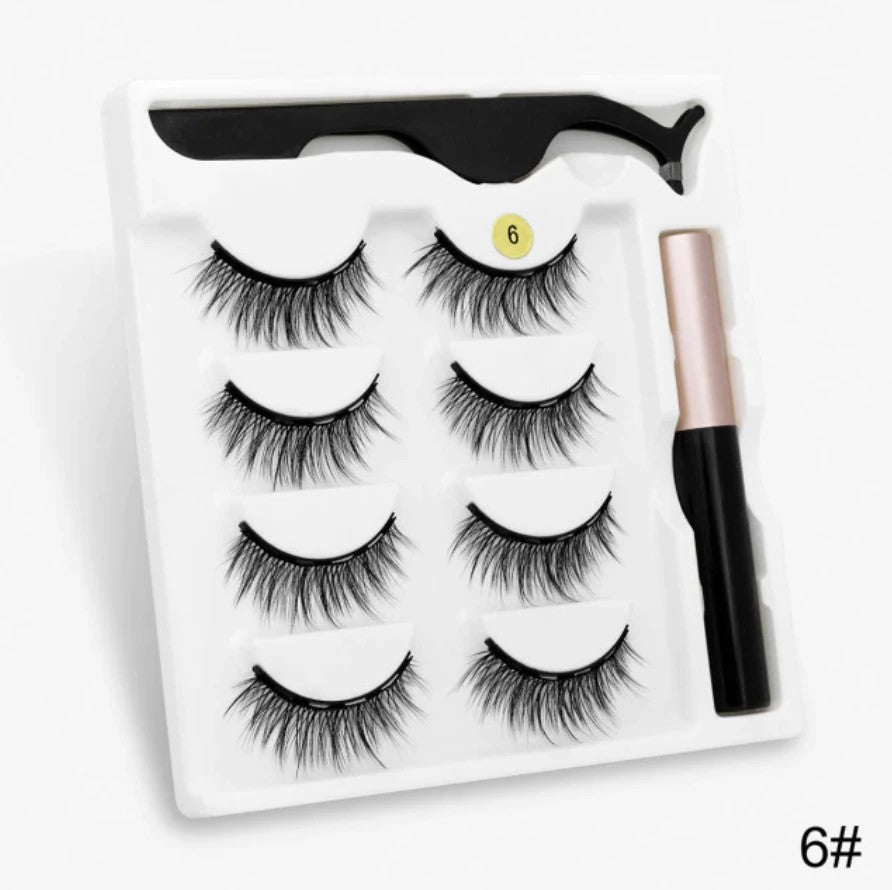 JMT-381066 Natural Handmade Magnetic Eyelash Extension Set - 4 Pairs of False Lashes