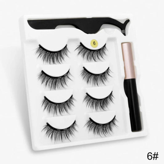 JMT-381066 Natural Handmade Magnetic Eyelash Extension Set - 4 Pairs of False Lashes
