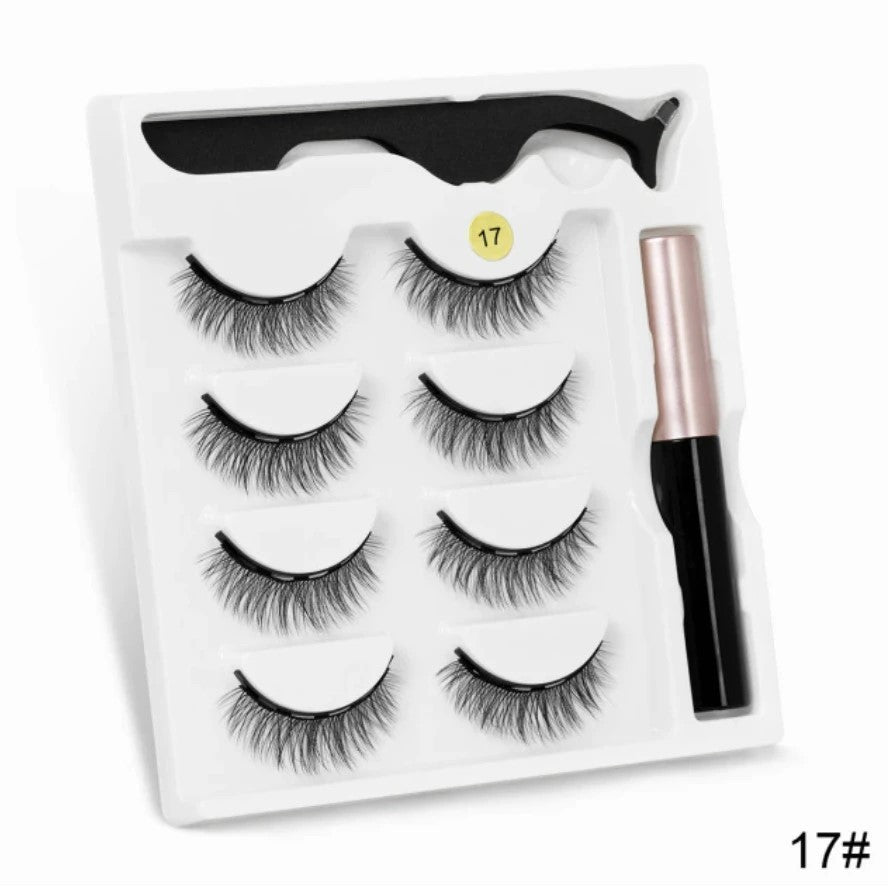 JMT-381066 Natural Handmade Magnetic Eyelash Extension Set - 4 Pairs of False Lashes