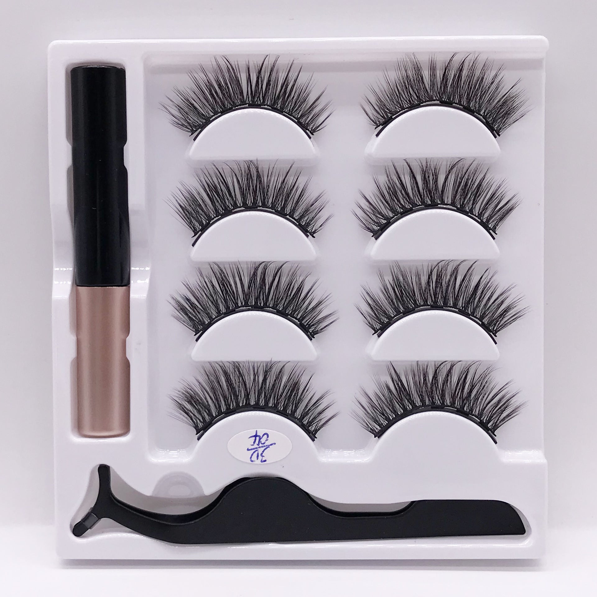 JMT-381066 Natural Handmade Magnetic Eyelash Extension Set - 4 Pairs of False Lashes