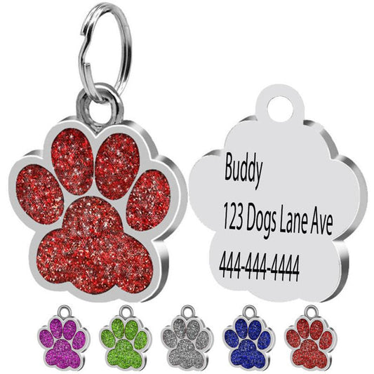 JMT-381130 Personalized Stainless Steel Dog Tag Keychain - Customizable Pet Pendant in Multiple Colors
