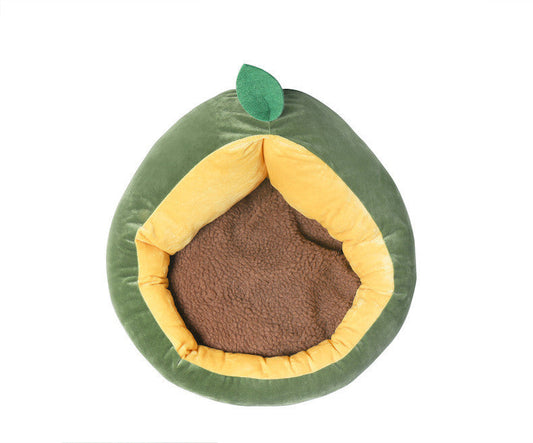 JMT-381258 Cozy Avocado Cotton Cat and Small Dog Nest with Removable Winter Cushion