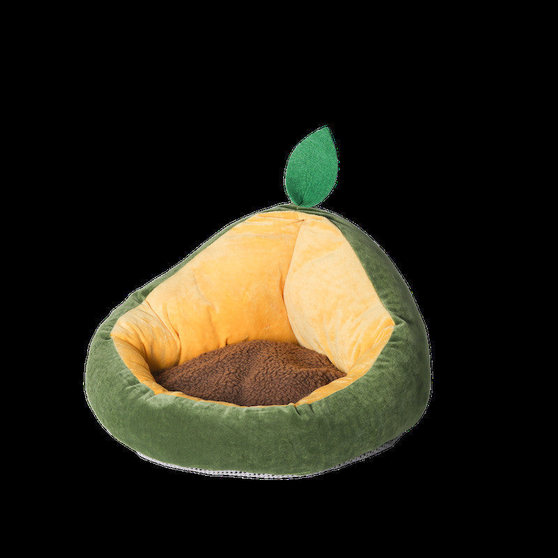 JMT-381258 Cozy Avocado Cotton Cat and Small Dog Nest with Removable Winter Cushion