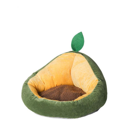 JMT-381258 Cozy Avocado Cotton Cat and Small Dog Nest with Removable Winter Cushion