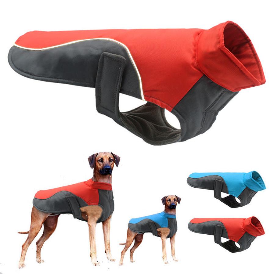 JMT-381578 Reflective Waterproof Dog Jacket in Blue and Red for Large Breeds - Multiple Sizes Available from S to 5XL