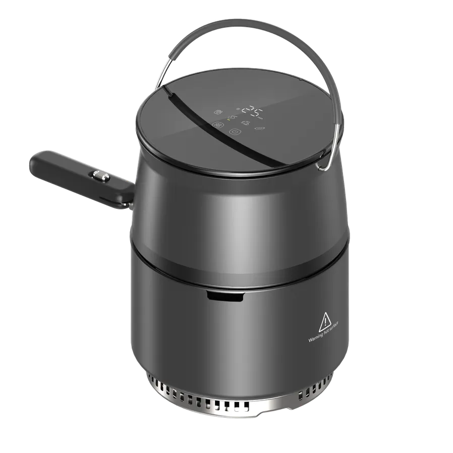 JMT-381706 Portable 2L Outdoor Air Fryer with Multifunctional Cooking Capabilities for Energy-Efficient Charcoal Use