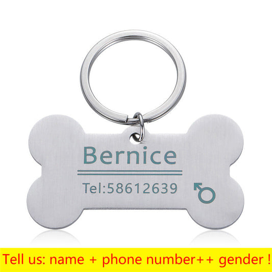 JMT-381770 Personalized Stainless Steel Anti-Lost Pet ID Tag for Dog Collars
