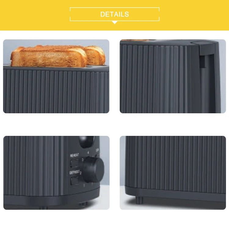 JMT-381898 Modern 2-Slice Wide Slot Toaster for Efficient Breakfast Preparation in Black