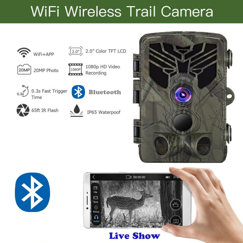 JMT-382026 20MP 1080P Live Wifi Bluetooth Hunting Camera with Remote App Control