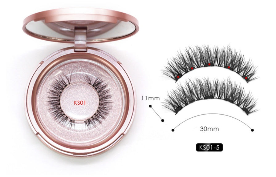 JMT-382218 Natural Magnetic Liquid Eyeliner with Handmade False Eyelashes and Tweezers Set