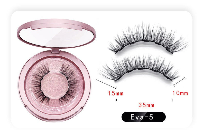 JMT-382218 Natural Magnetic Liquid Eyeliner with Handmade False Eyelashes and Tweezers Set