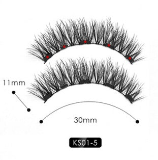 JMT-382218 Natural Magnetic Liquid Eyeliner with Handmade False Eyelashes and Tweezers Set