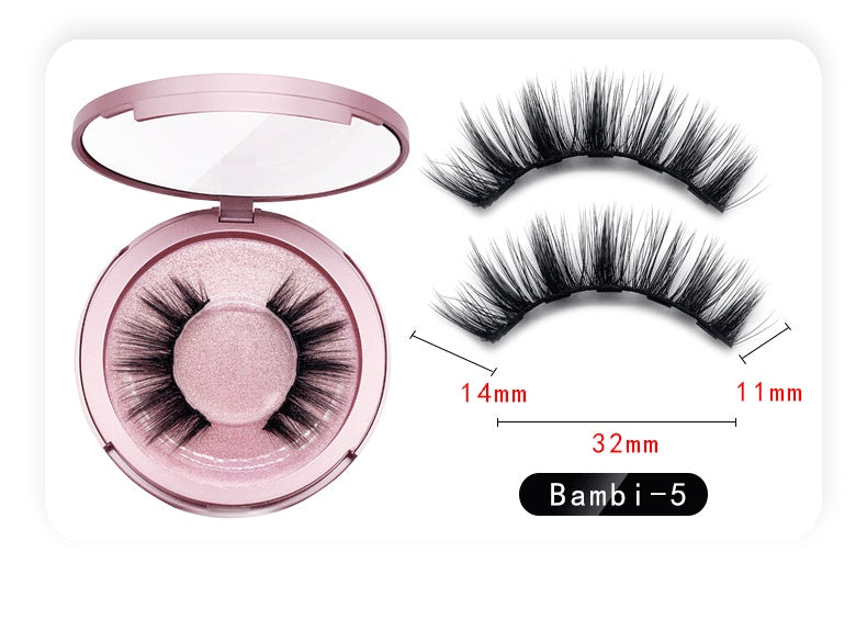 JMT-382218 Natural Magnetic Liquid Eyeliner with Handmade False Eyelashes and Tweezers Set