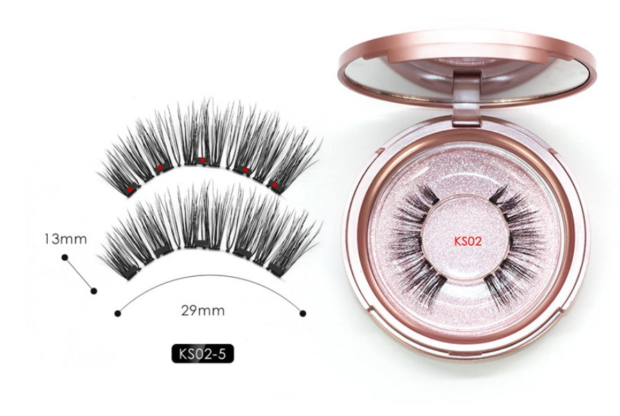 JMT-382218 Natural Magnetic Liquid Eyeliner with Handmade False Eyelashes and Tweezers Set