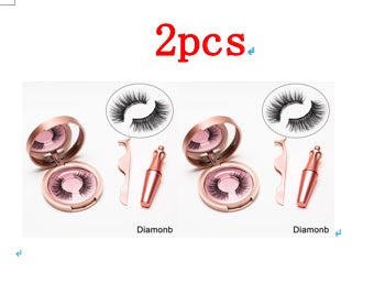 JMT-382218 Natural Magnetic Liquid Eyeliner with Handmade False Eyelashes and Tweezers Set