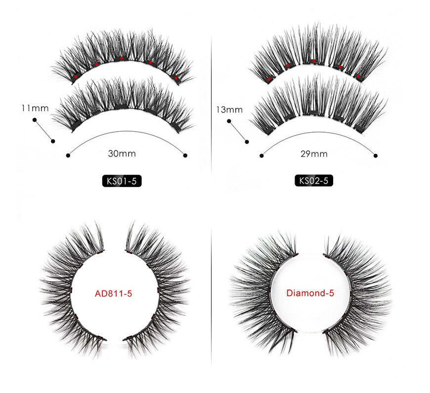 JMT-382218 Natural Magnetic Liquid Eyeliner with Handmade False Eyelashes and Tweezers Set