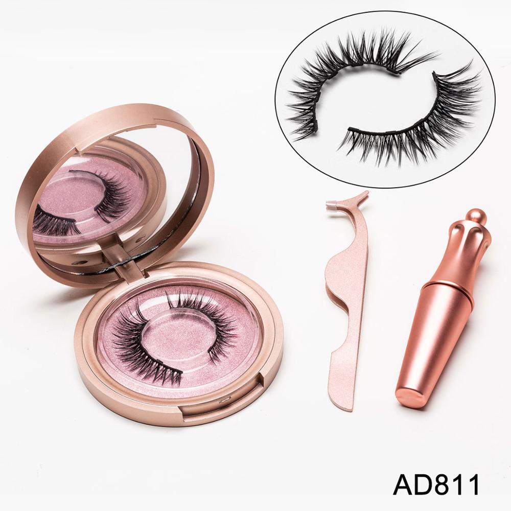 JMT-382218 Natural Magnetic Liquid Eyeliner with Handmade False Eyelashes and Tweezers Set