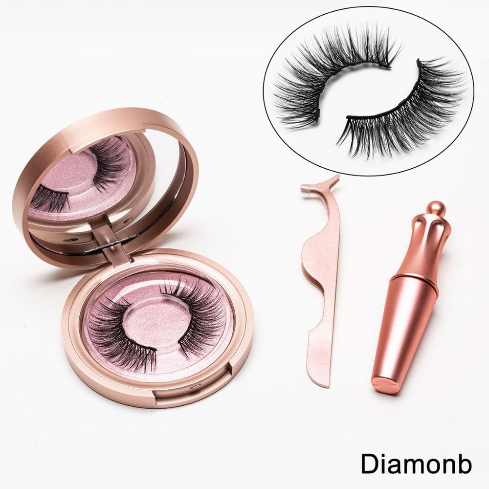 JMT-382218 Natural Magnetic Liquid Eyeliner with Handmade False Eyelashes and Tweezers Set