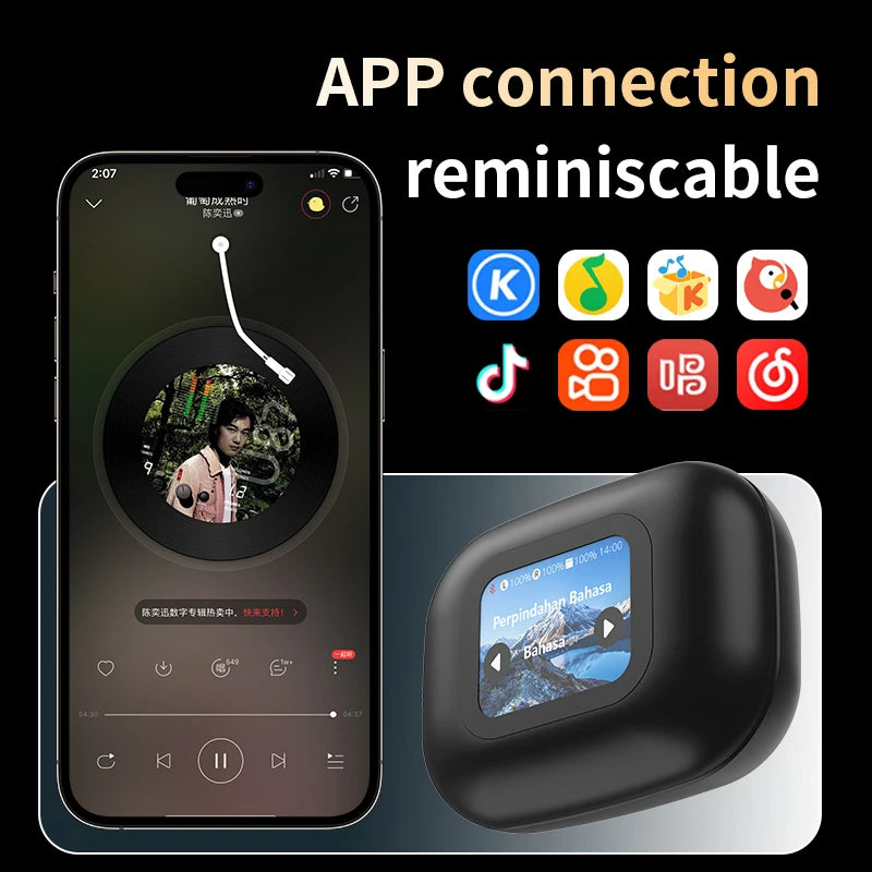 JMT-382282 3-in-1 Real-Time AI Language Translator Earbuds with HD Sound, 144 Languages & Long Battery Life