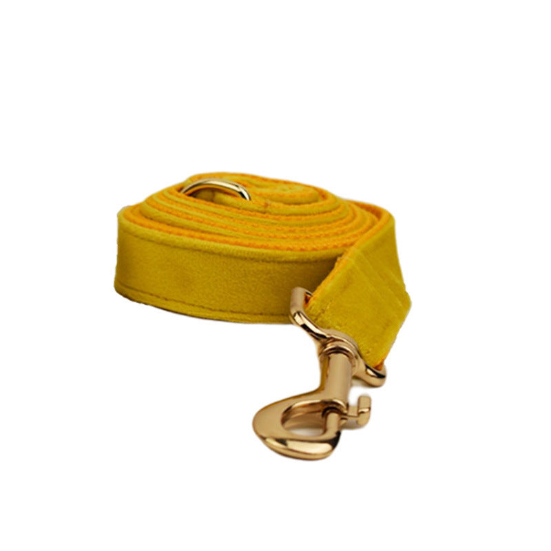 JMT-382282 Soft Velvet Dog Collar Set with Leash, Bow, Flower, Vest, and Poop Bag - Adjustable Sizes XS to XL