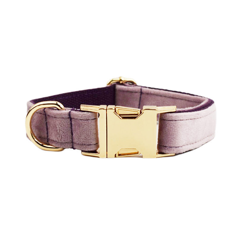 JMT-382282 Soft Velvet Dog Collar Set with Leash, Bow, Flower, Vest, and Poop Bag - Adjustable Sizes XS to XL