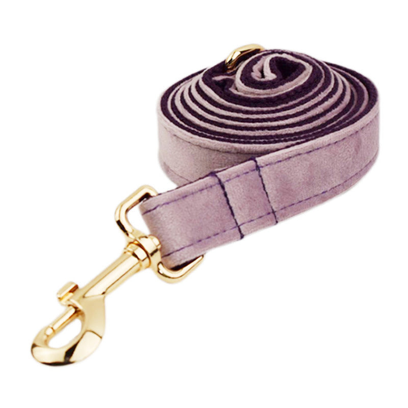 JMT-382282 Soft Velvet Dog Collar Set with Leash, Bow, Flower, Vest, and Poop Bag - Adjustable Sizes XS to XL