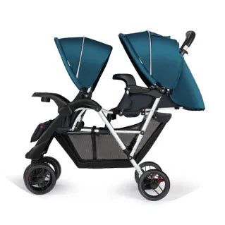 JMT-382282 Twin Folding Baby Stroller for Two Kids - Portable Travel Buggy with Double Seats