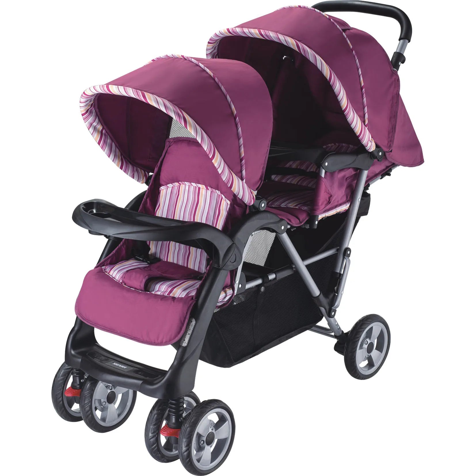 JMT-382282 Twin Folding Baby Stroller for Two Kids - Portable Travel Buggy with Double Seats