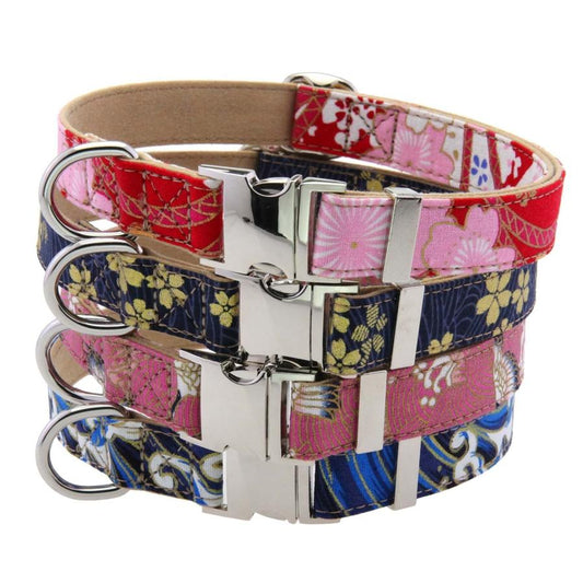 JMT-382602 Floral Design Adjustable Pet Collar in Multiple Colors
