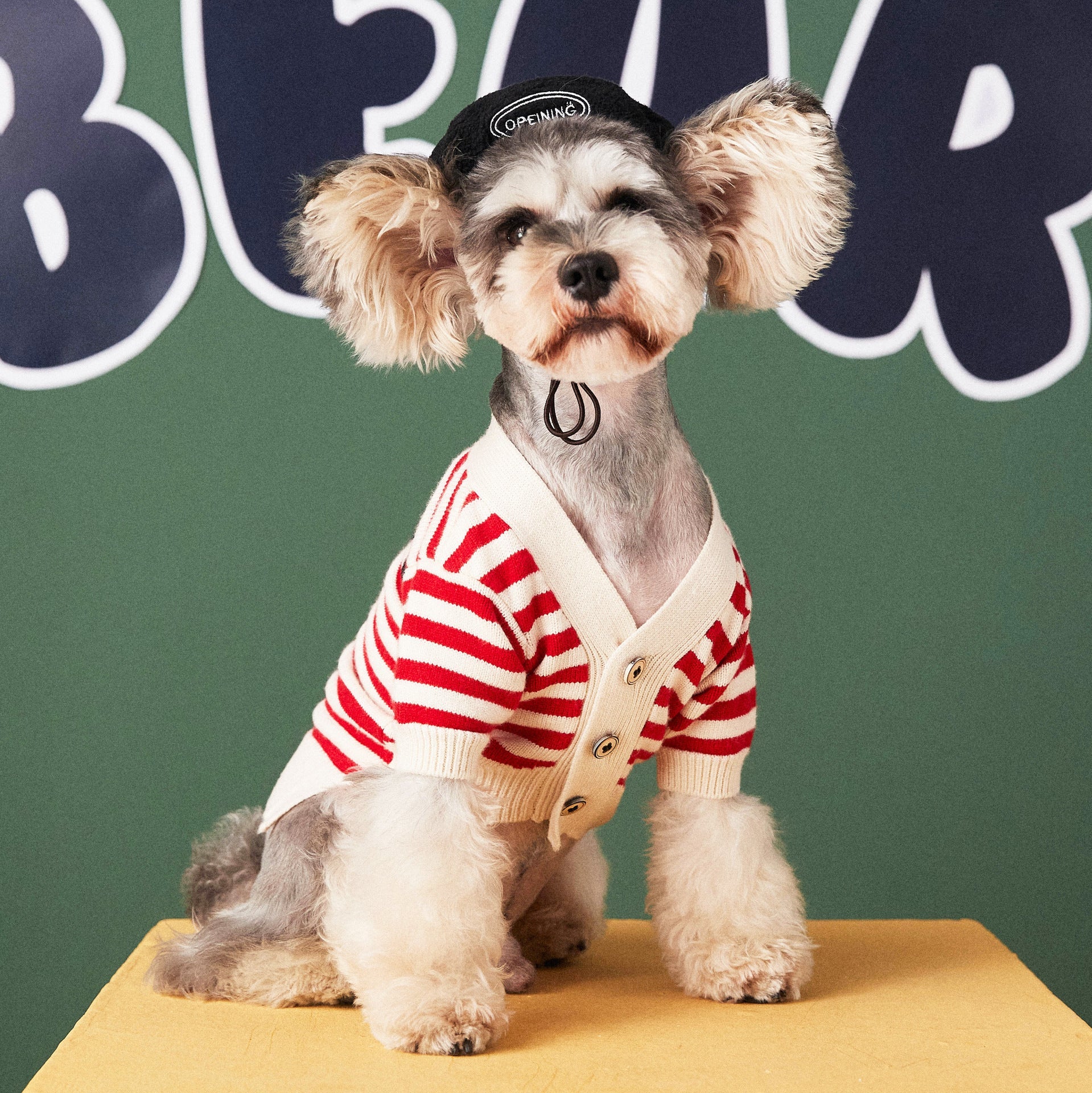 JMT-382730 Cozy Striped Cotton Sweater Cardigan for Small Dogs - Various Sizes Available