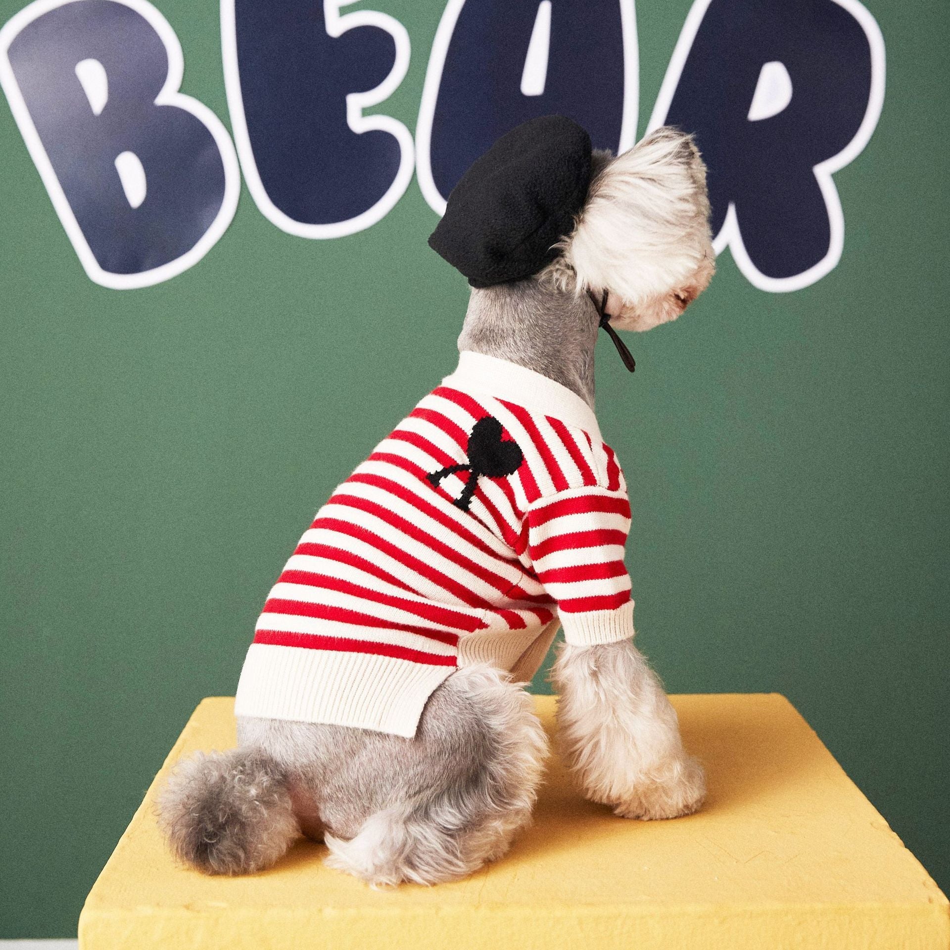 JMT-382730 Cozy Striped Cotton Sweater Cardigan for Small Dogs - Various Sizes Available