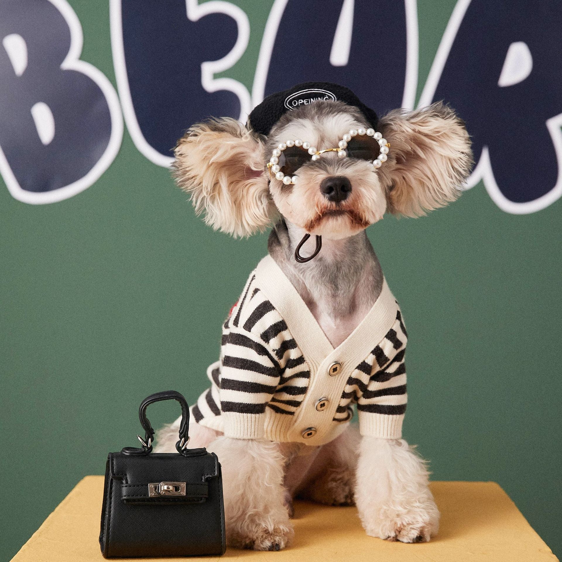 JMT-382730 Cozy Striped Cotton Sweater Cardigan for Small Dogs - Various Sizes Available