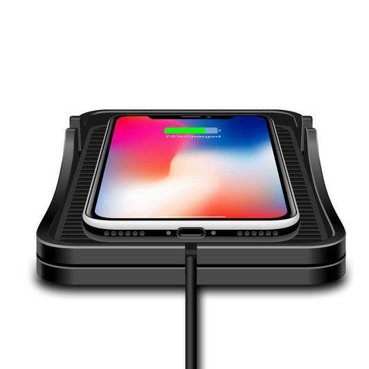 JMT-382794 Wireless Car Charging Pad with Quick Charge Capability - 5W/7.5W/10W Output, Compact Design, Black