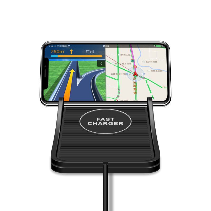 JMT-382794 Wireless Car Charging Pad with Quick Charge Capability - 5W/7.5W/10W Output, Compact Design, Black