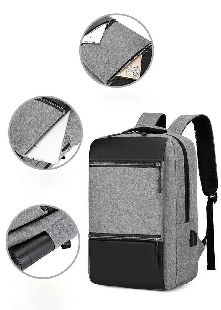 JMT-383434 High Capacity Waterproof Laptop Backpack with USB Charging Port