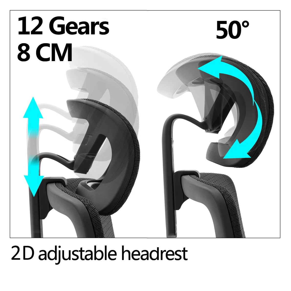 JMT-383690 Ergonomic Office Chair with Adjustable Headrest and Back Height Functionality