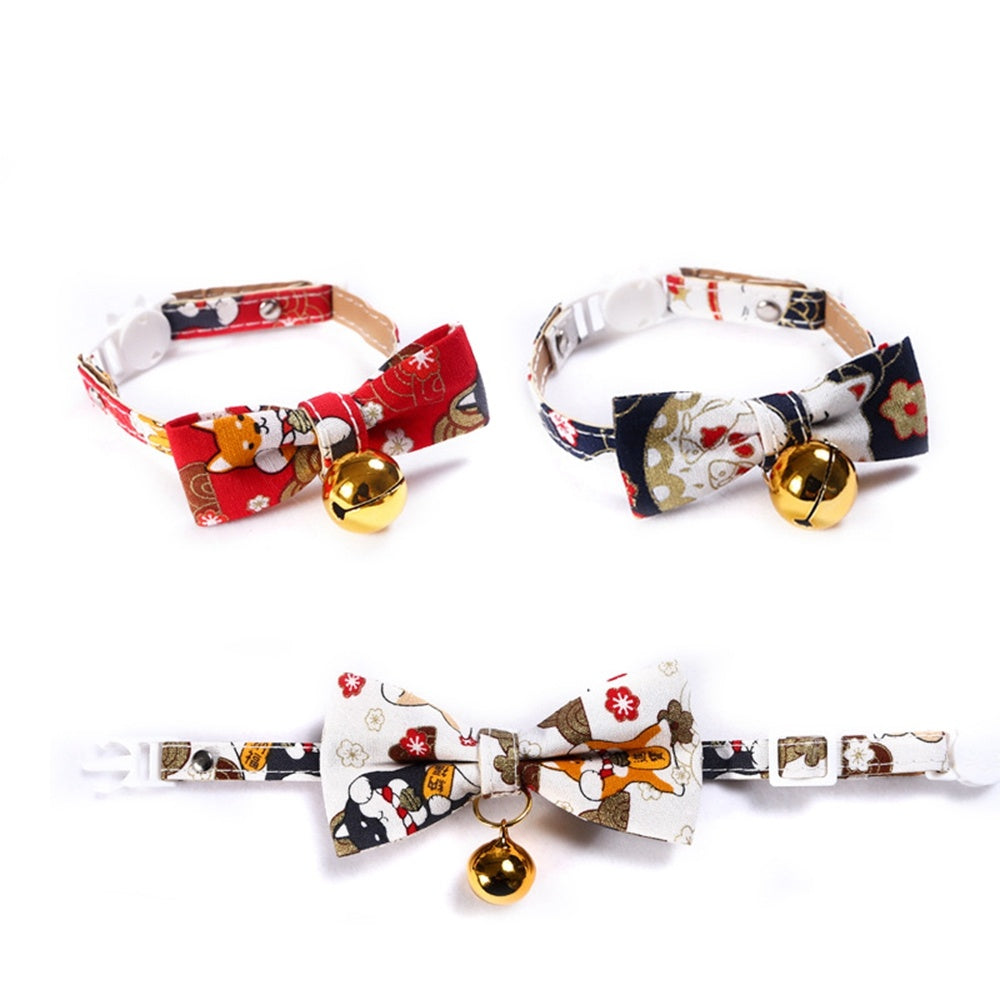 JMT-383754 Shiba Inu Cartoon Pattern Adjustable Pet Bow Tie - Nylon, 17-30cm