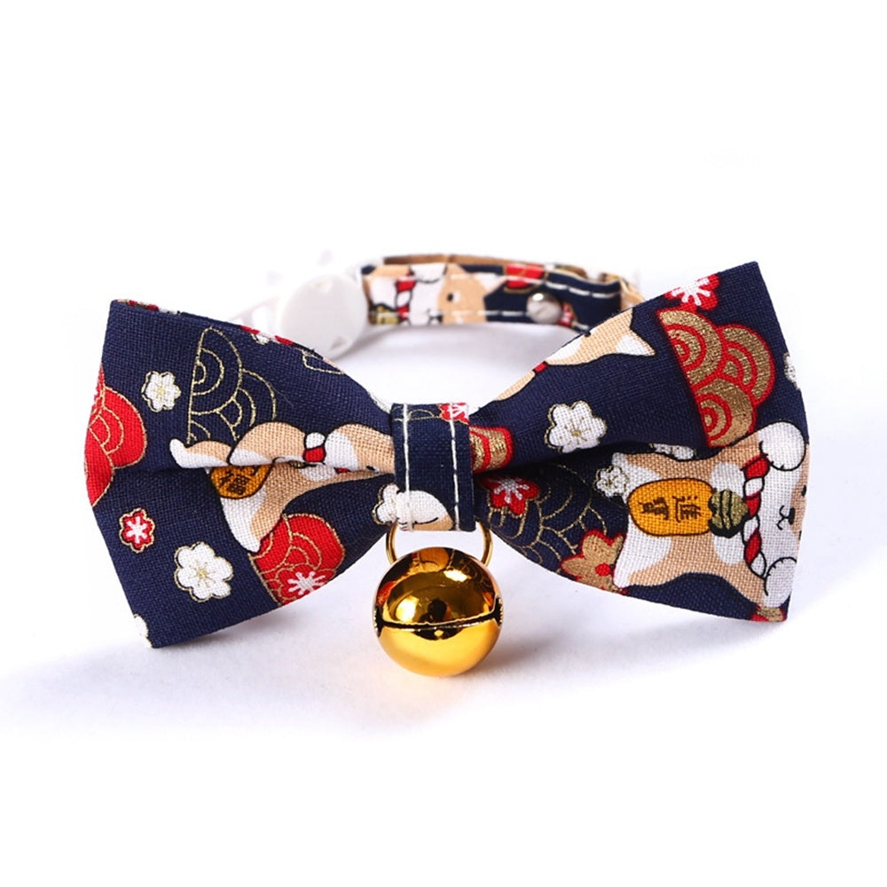 JMT-383754 Shiba Inu Cartoon Pattern Adjustable Pet Bow Tie - Nylon, 17-30cm